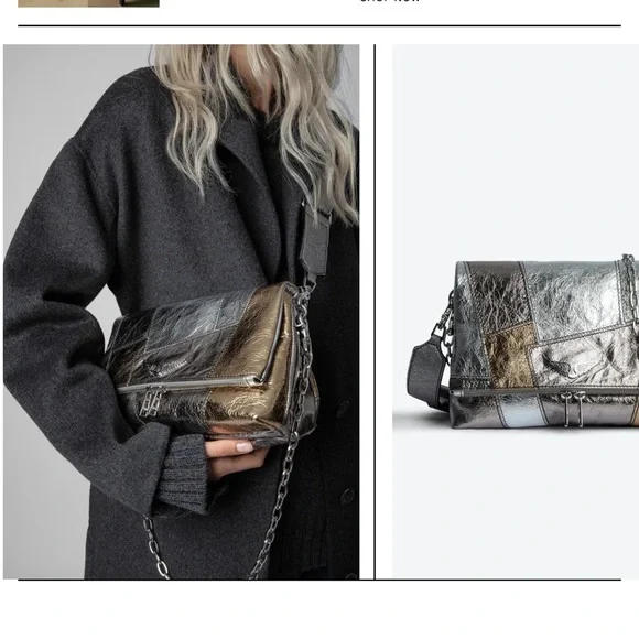 In search of!!!!! Zadig & Voltaire Silver and Gold Clutch - Picture 2 of 3